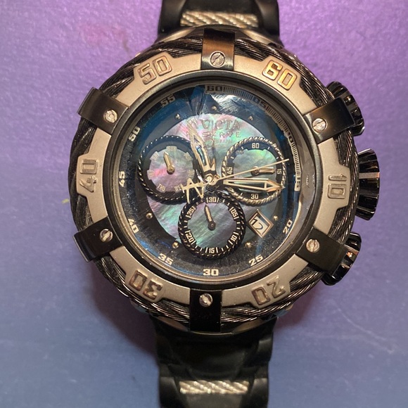 Invicta Reserve Bolt Watch with Silicone Strap, Black, Mother of Pearl - Picture 6 of 8